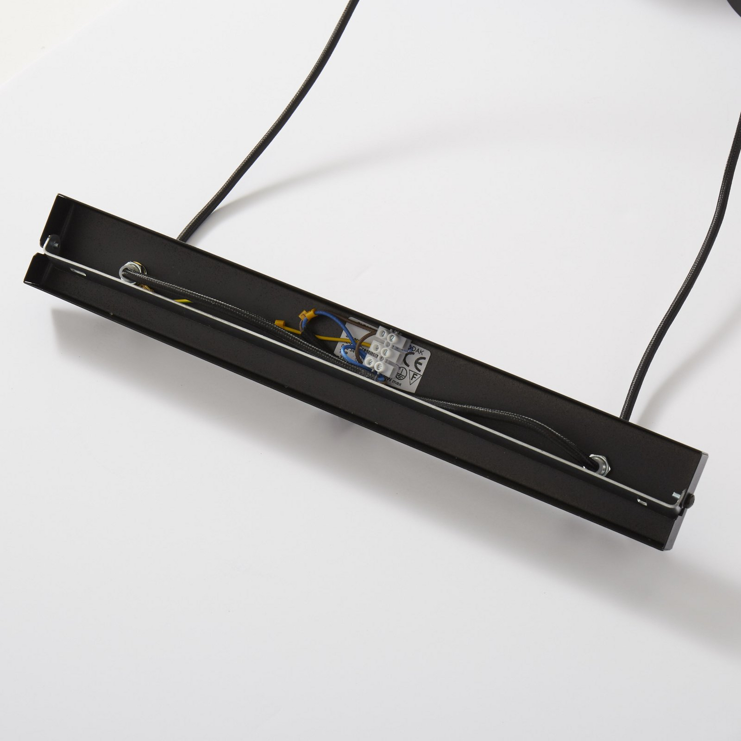 B-Ware Euluna Hängeleuchte Hängelanpe Lampe Leuchte Linear Zweiflammig Schwarz Stahl