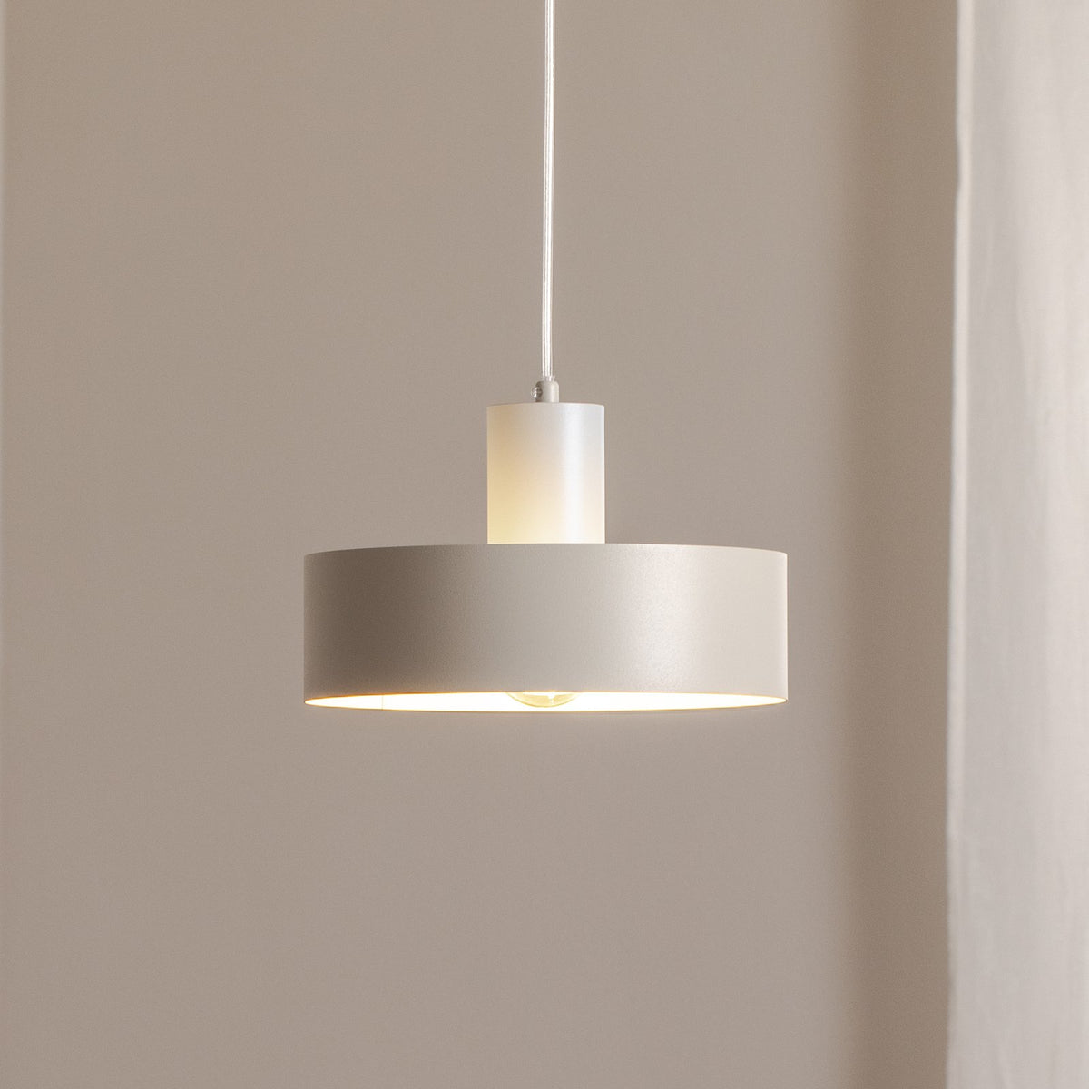 SIGMA Hängeleuchte Pendelleuchte Lampe taupe 1-flammig Ø 25 cm Stahl - 5902846810896