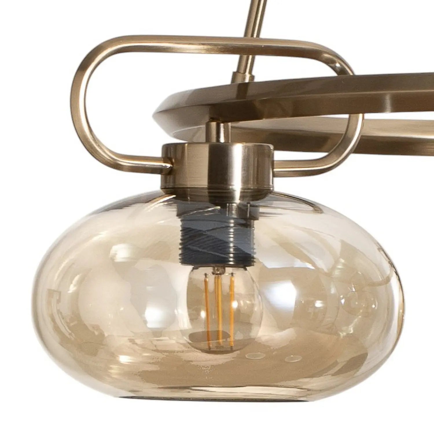 B-Ware Lucea Rolan Hängeleuchte Pendelleuchte Glas Messingfarben ø 56 Cm 3 Flammig E27 - 8698525683222