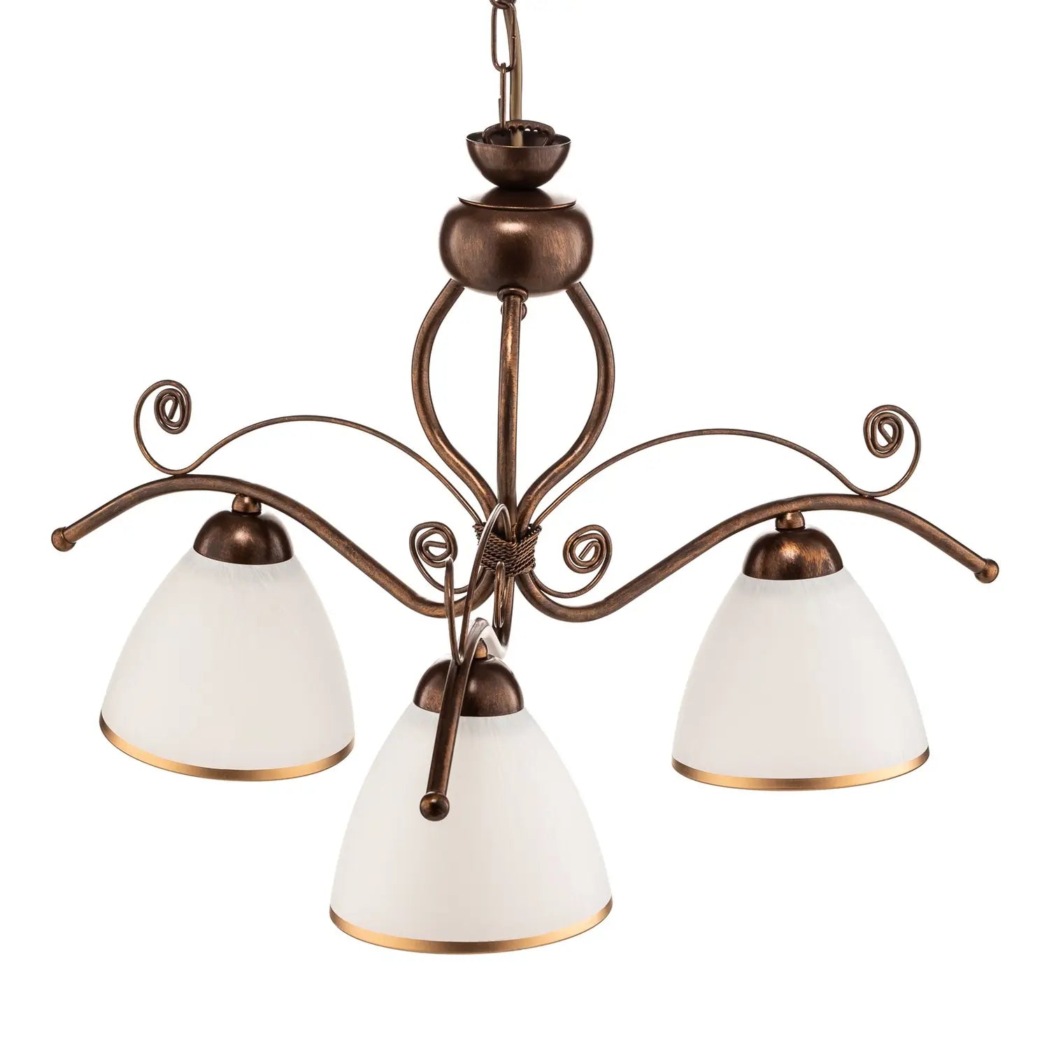 B-Ware Lamkur Hängeleuchte Roma In Weiß Und Braun Dreiflammig Hängelampe Leuchte Lampe - 5907687402903