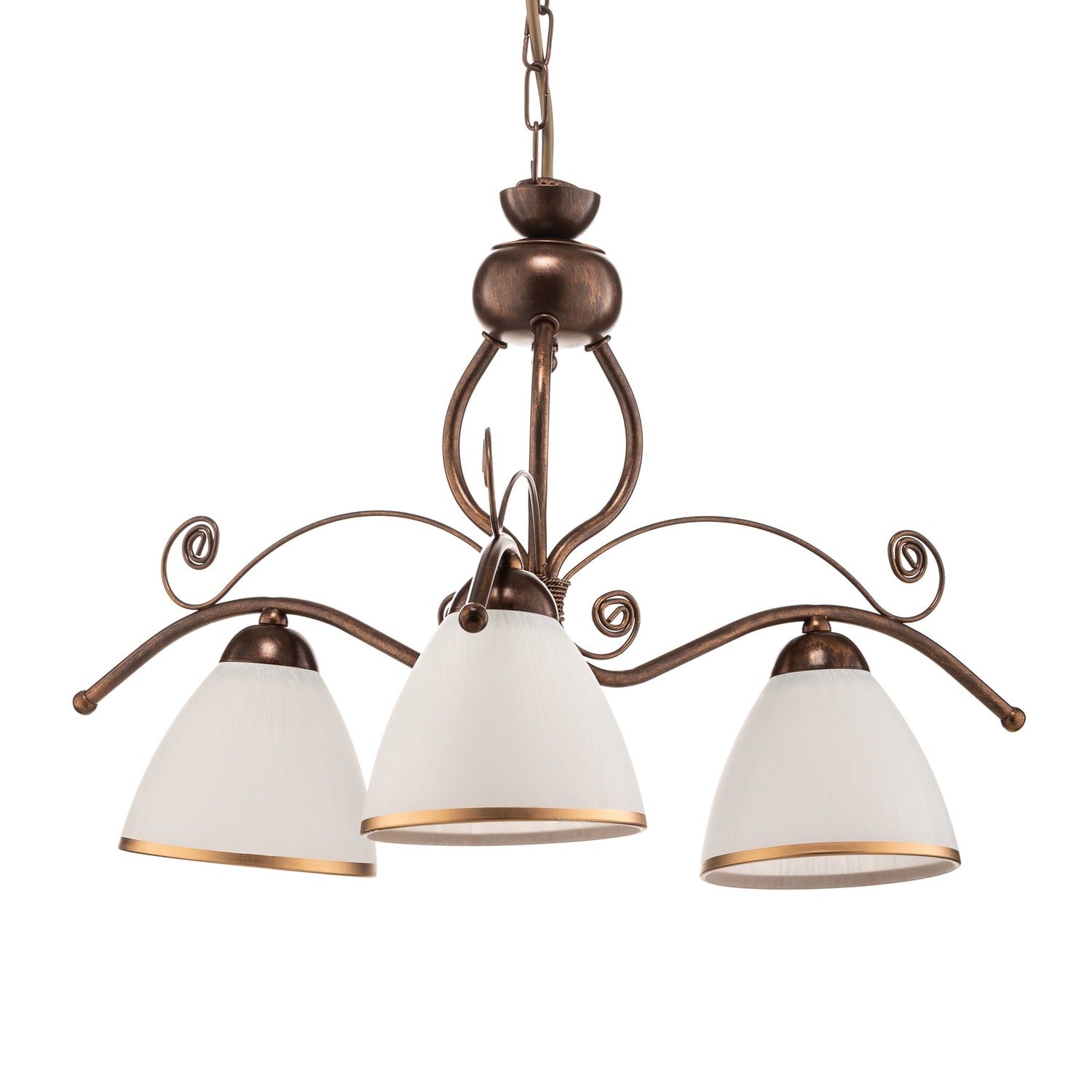 B-Ware Lamkur Hängeleuchte Roma In Weiß Und Braun Dreiflammig Hängelampe Leuchte Lampe - 5907687402903