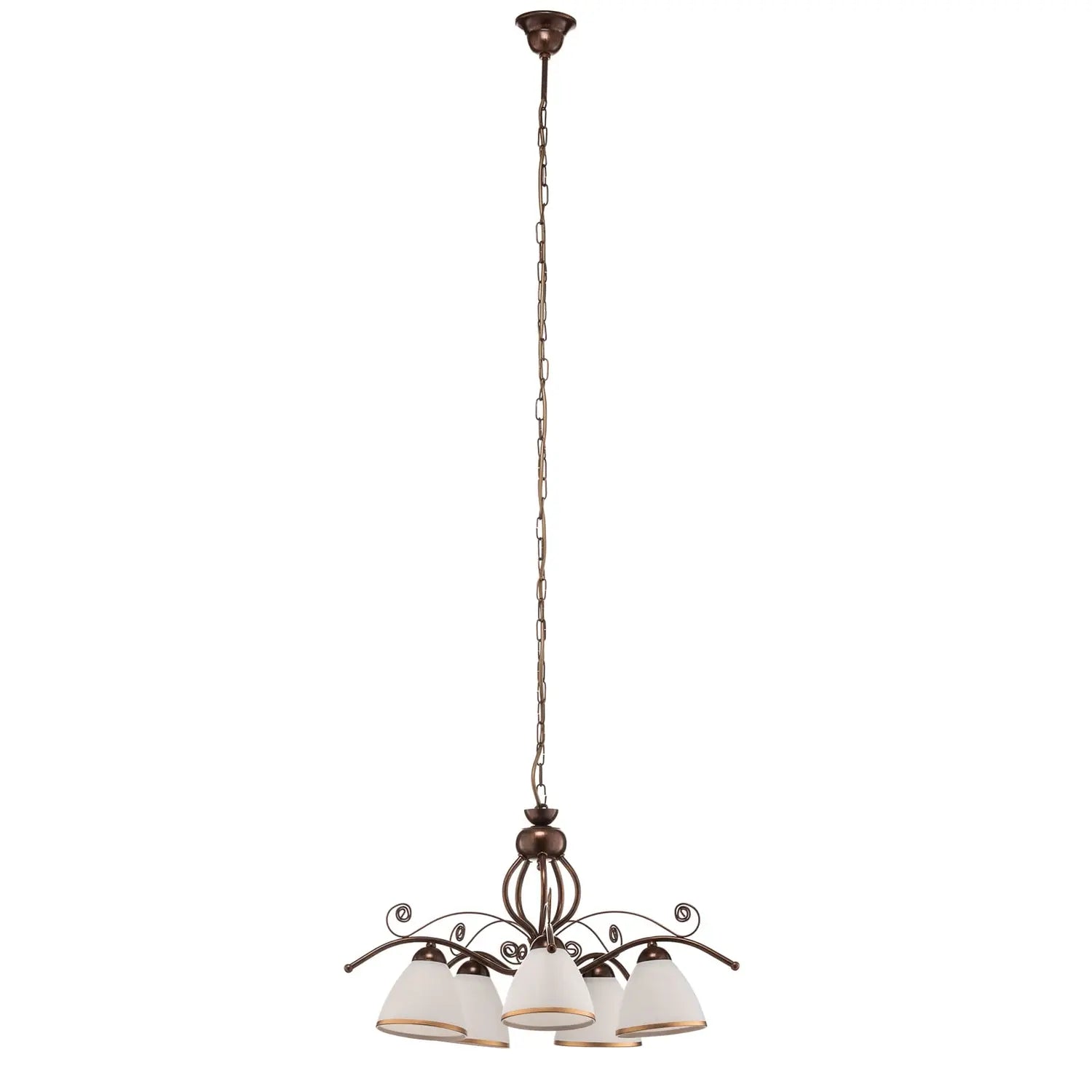 B-Ware Hängeleuchte Roma In Weiß Und Braun Fünfflammig Deckenleuchte Deckenlampe Lampe - 5907687403788