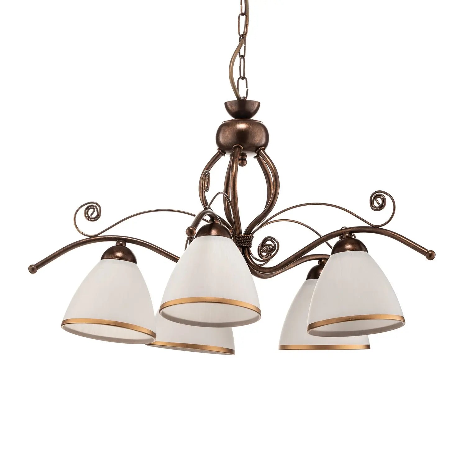 B-Ware Hängeleuchte Roma In Weiß Und Braun Fünfflammig Deckenleuchte Deckenlampe Lampe - 5907687403788