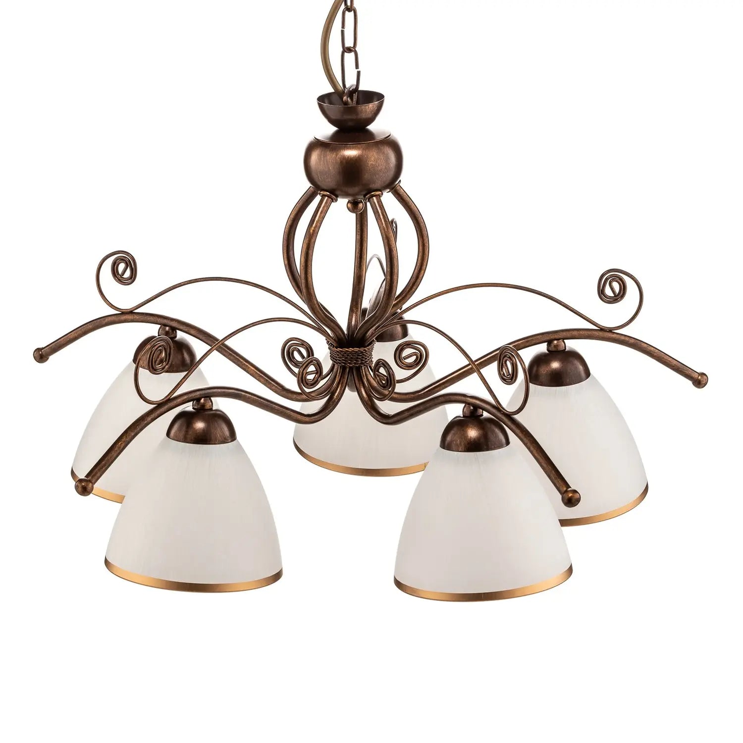 B-Ware Hängeleuchte Roma In Weiß Und Braun Fünfflammig Deckenleuchte Deckenlampe Lampe - 5907687403788