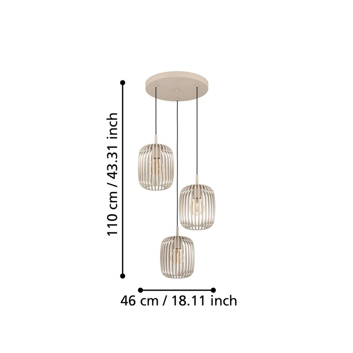 Eglo Hängeleuchte Romazzina ø 46 Cm Sandfarben Stahl Deckenlampe Siehe Text/Foto B-Ware - 9008606258574