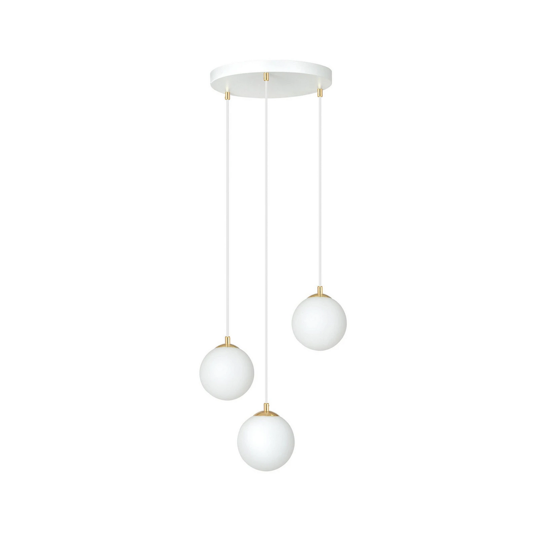 Emibig Lighting Hängeleuchte Pendelleuchte Royal 3 Flg Opalweiß Weiß Glas E14 B-Ware - 5901738926141