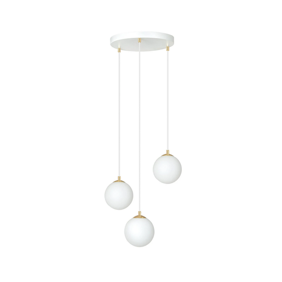 Emibig Lighting Hängeleuchte Pendelleuchte Royal 3 Flg Opalweiß Weiß Glas E14 B-Ware - 5901738926141