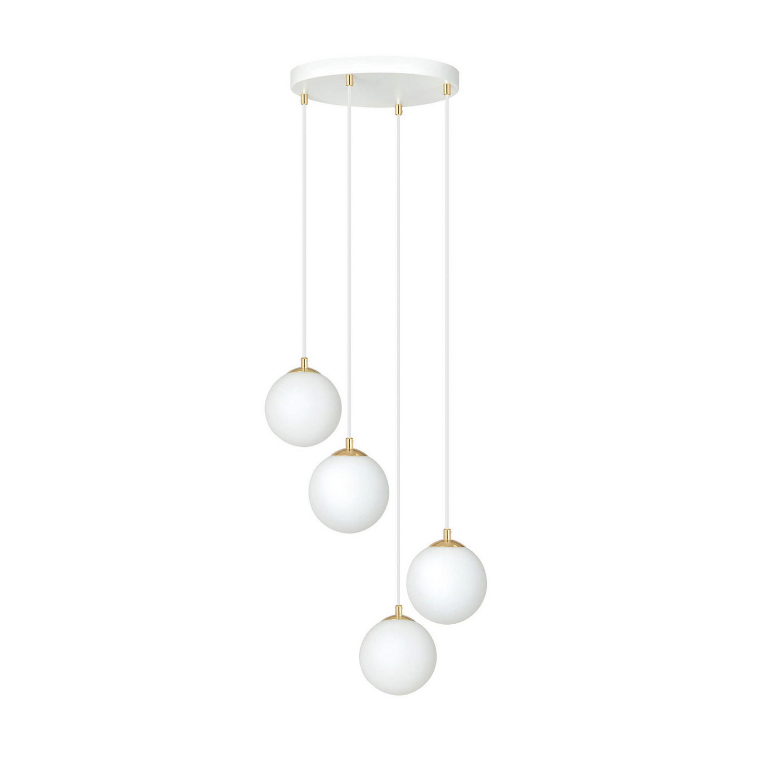 Royal Hängeleuchte Pendelleuchte Lampe E14 Glas Weiß 4 Flammig Leuchte Spot B-Ware - 5901738926158