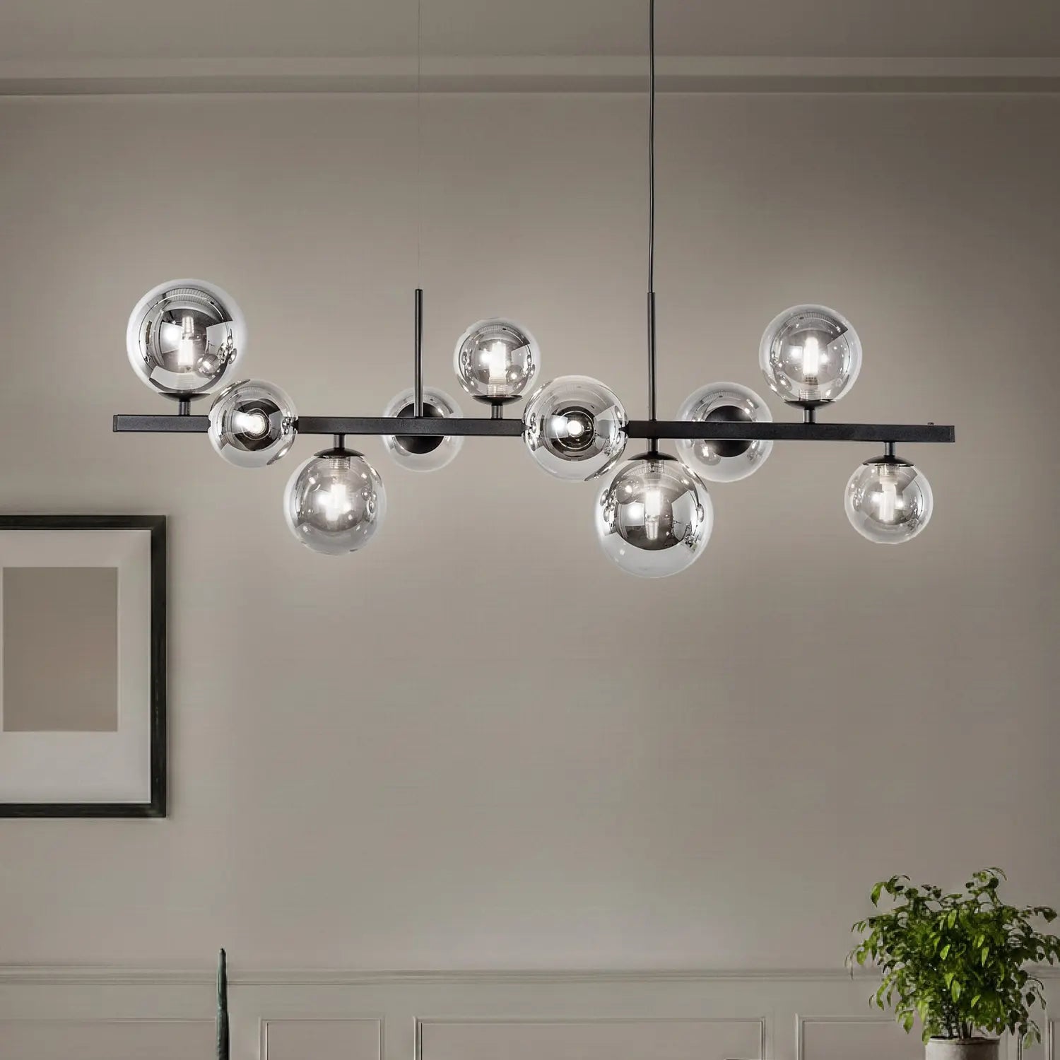 B-Ware Hängeleuchte Pendelleuchte Rumba Glas Metall Schwarz Rauchgrau Lampe Leuchte - 5905563004739