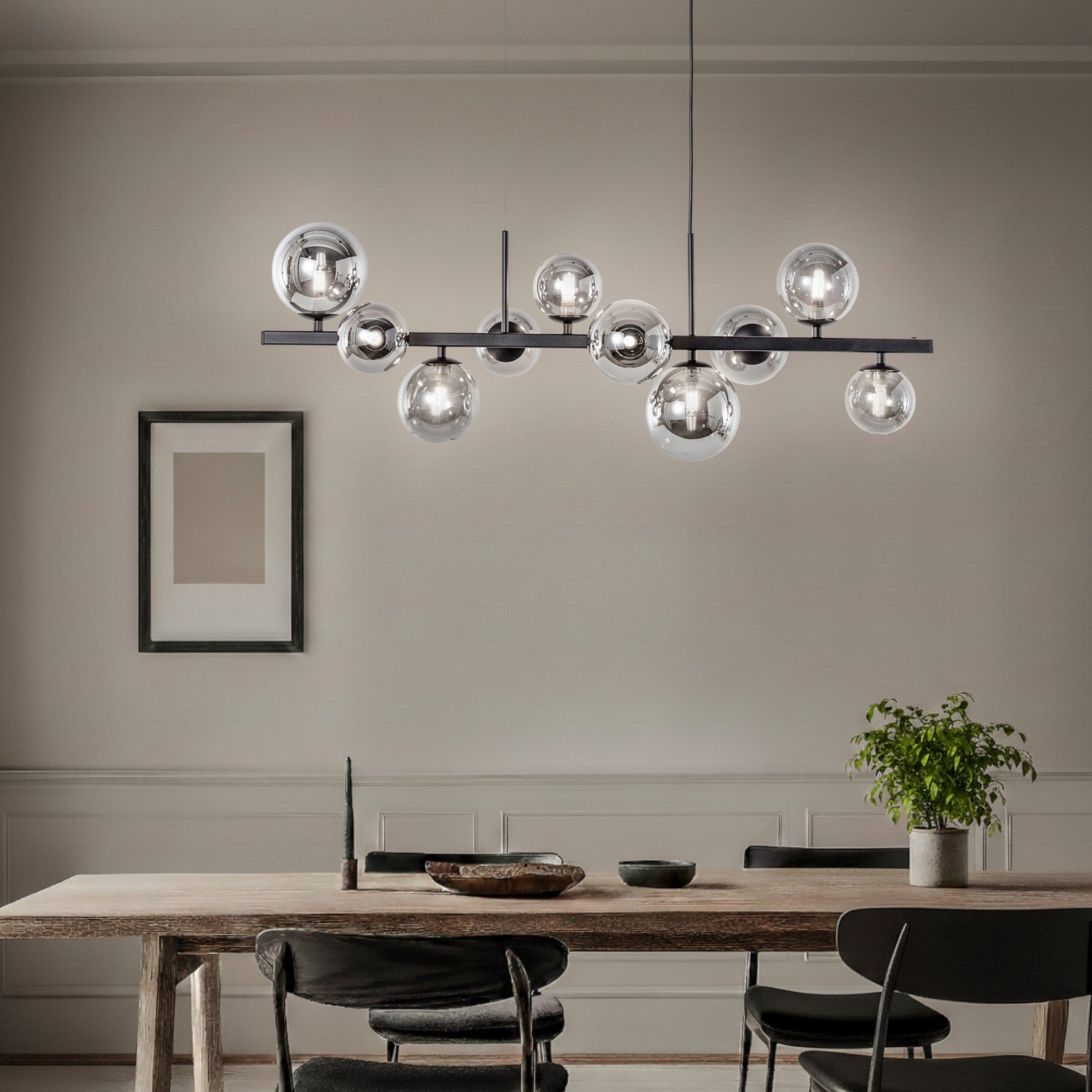 B-Ware Hängeleuchte Pendelleuchte Rumba Glas Metall Schwarz Rauchgrau Lampe Leuchte - 5905563004739