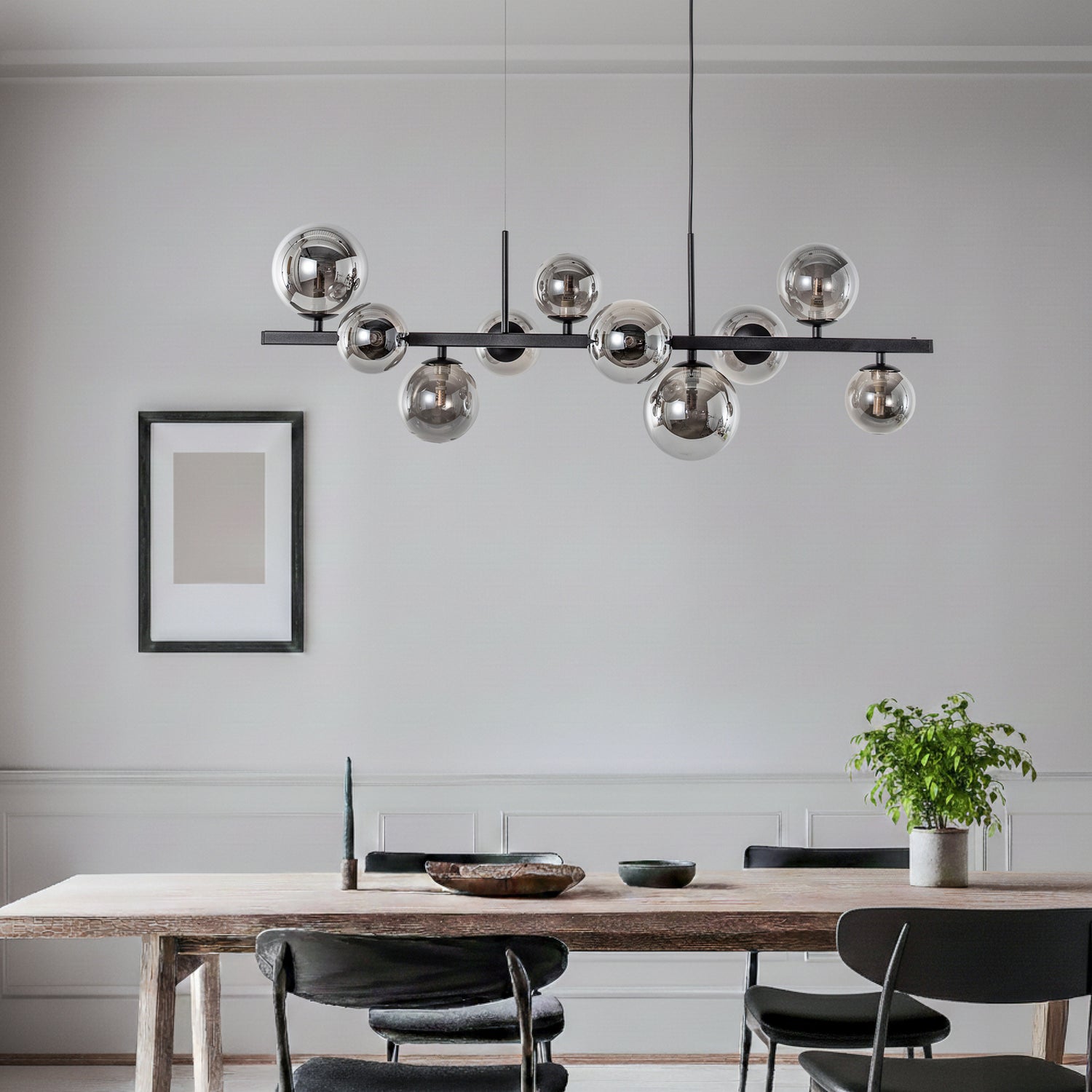 B-Ware Hängeleuchte Pendelleuchte Rumba Glas Metall Schwarz Rauchgrau Lampe Leuchte - 5905563004739