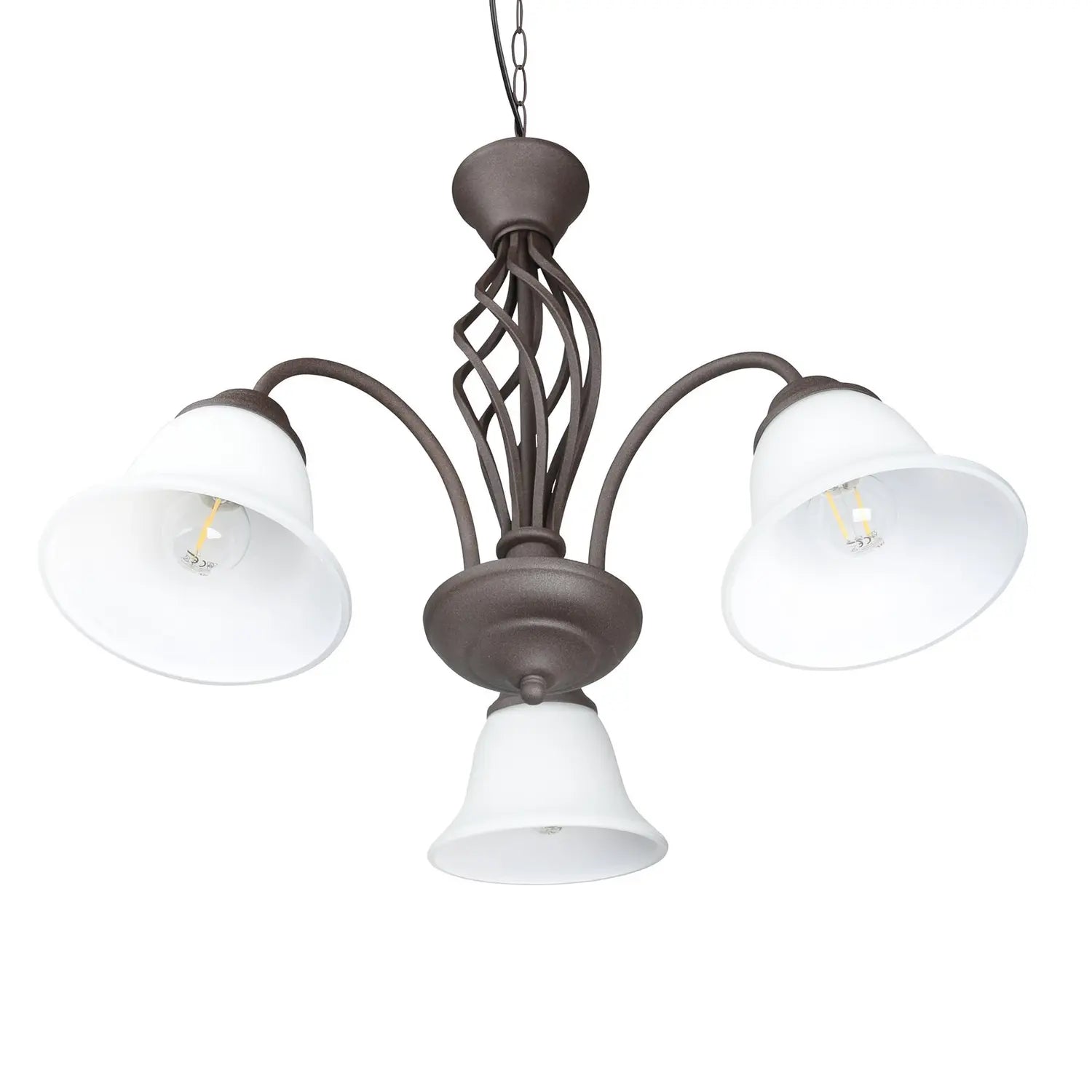 B-Ware Trio Lighting Hängeleuchte Pendelleuchte Rustica Rostfarben Dreiflammig Glas - 4017807504675