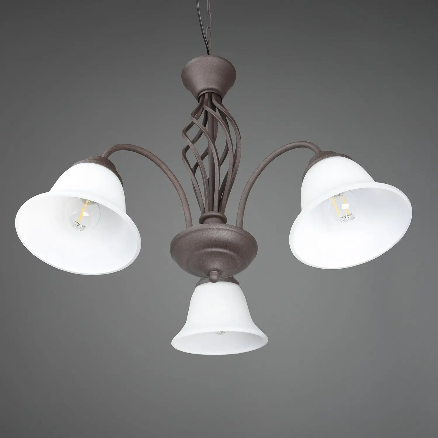 B-Ware Trio Lighting Hängeleuchte Pendelleuchte Rustica Rostfarben Dreiflammig Glas - 4017807504675