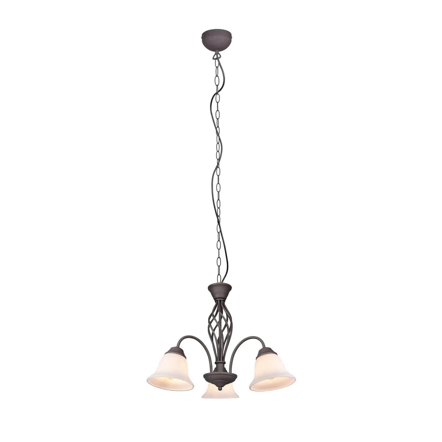 B-Ware Trio Lighting Hängeleuchte Pendelleuchte Rustica Rostfarben Dreiflammig Glas - 4017807504675