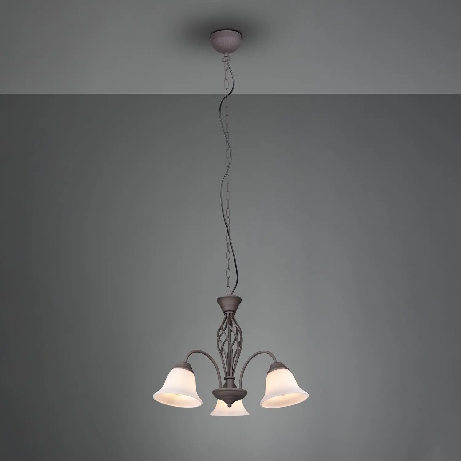 B-Ware Trio Lighting Hängeleuchte Pendelleuchte Rustica Rostfarben Dreiflammig Glas - 4017807504675