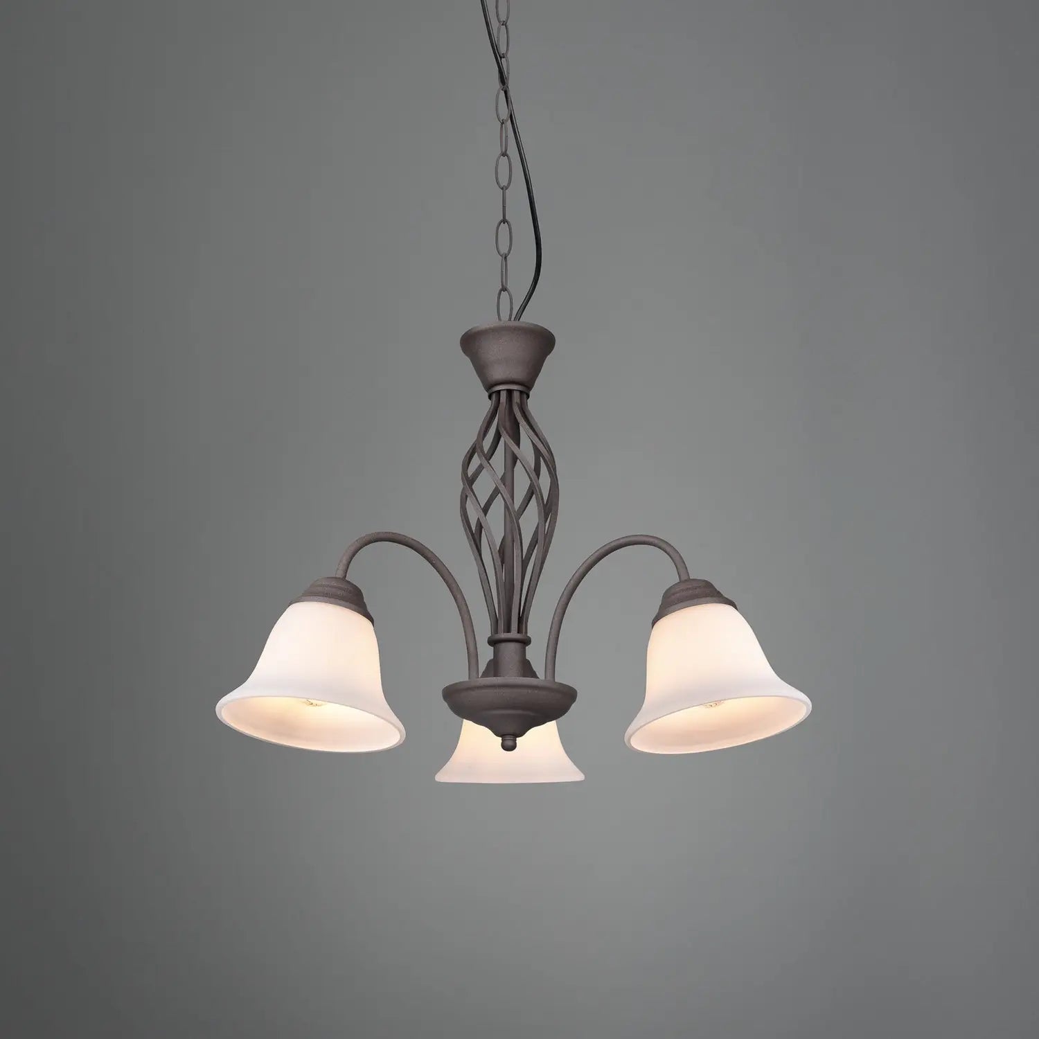 B-Ware Trio Lighting Hängeleuchte Pendelleuchte Rustica Rostfarben Dreiflammig Glas - 4017807504675