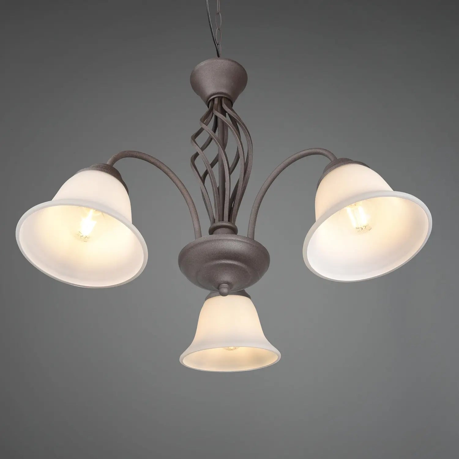 B-Ware Trio Lighting Hängeleuchte Pendelleuchte Rustica Rostfarben Dreiflammig Glas - 4017807504675
