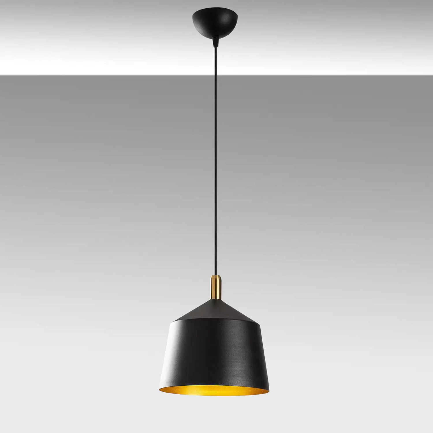B-Ware Hängeleuchte Saglam 3720 1 Flg. ø25cm Schwarz/Gold Deckenleuchte Hängelampe - 10023693