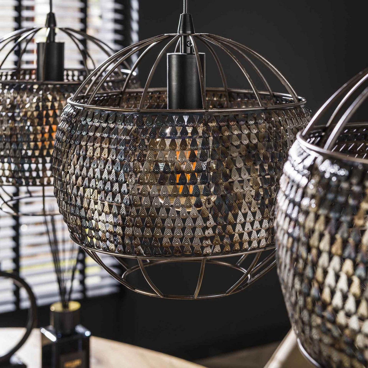 B-Ware Setengah Hängeleuchte Pendelleuchte Metall Schwarz Braun Leuchte Lampe  - 8713244081026