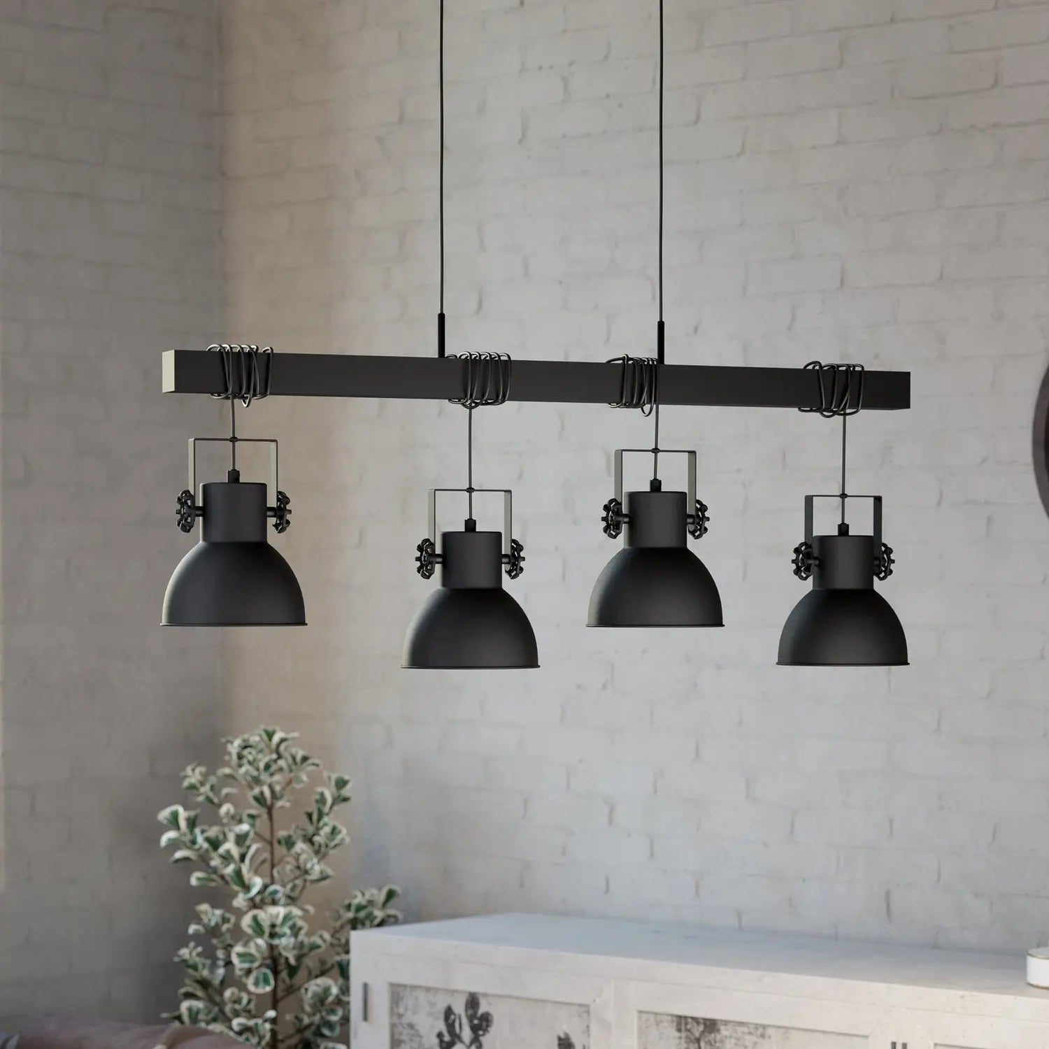 B-Ware Eglo Hängeleuchte Shirebrook Pendelleuchte Deckenlampe E27 Vierflammig Schwarz