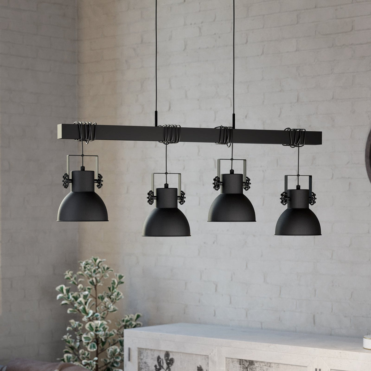 Eglo Hängeleuchte Shirebrook Pendelleuchte Deckenlampe E27 vierflammig schwarz - 9002759437268