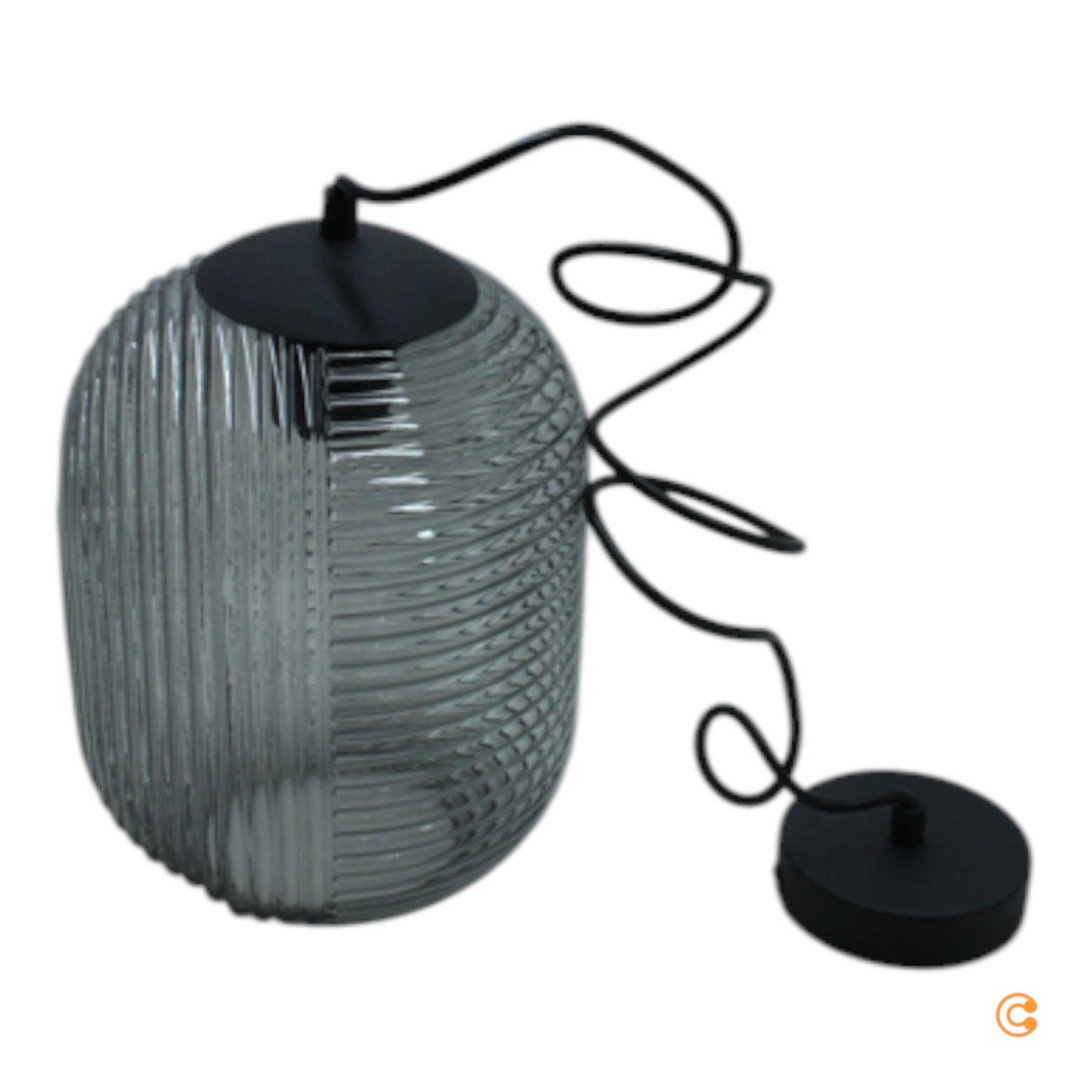 Paul Neuhaus Hängelampe Shitake Rauchgrau Glas ø 19cm E27 Siehe Text/Foto B-Ware - 4012248366738