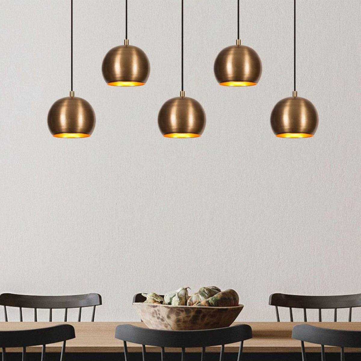 Hängeleuchte Sivani MR-1000 gold antik Eisen 5-flammig Deckenlampe Lampe Leuc498 - 8681875649314