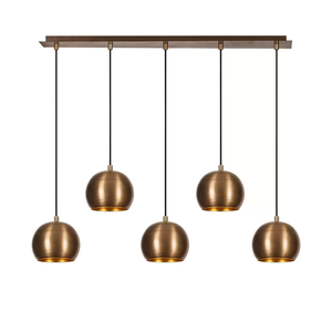 B-Ware Hängeleuchte Sivani Mr 1000 Gold Antik Eisen 5 Flammig Deckenlampe Lampe Leuchte