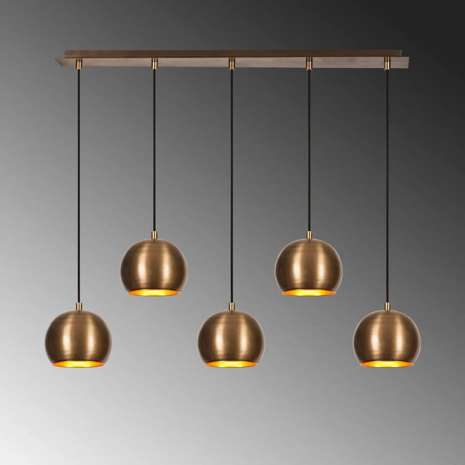 B-Ware Hängeleuchte Sivani Mr 1000 Gold Antik Eisen 5 Flammig Deckenlampe Lampe Leuc498 - 8681875649314