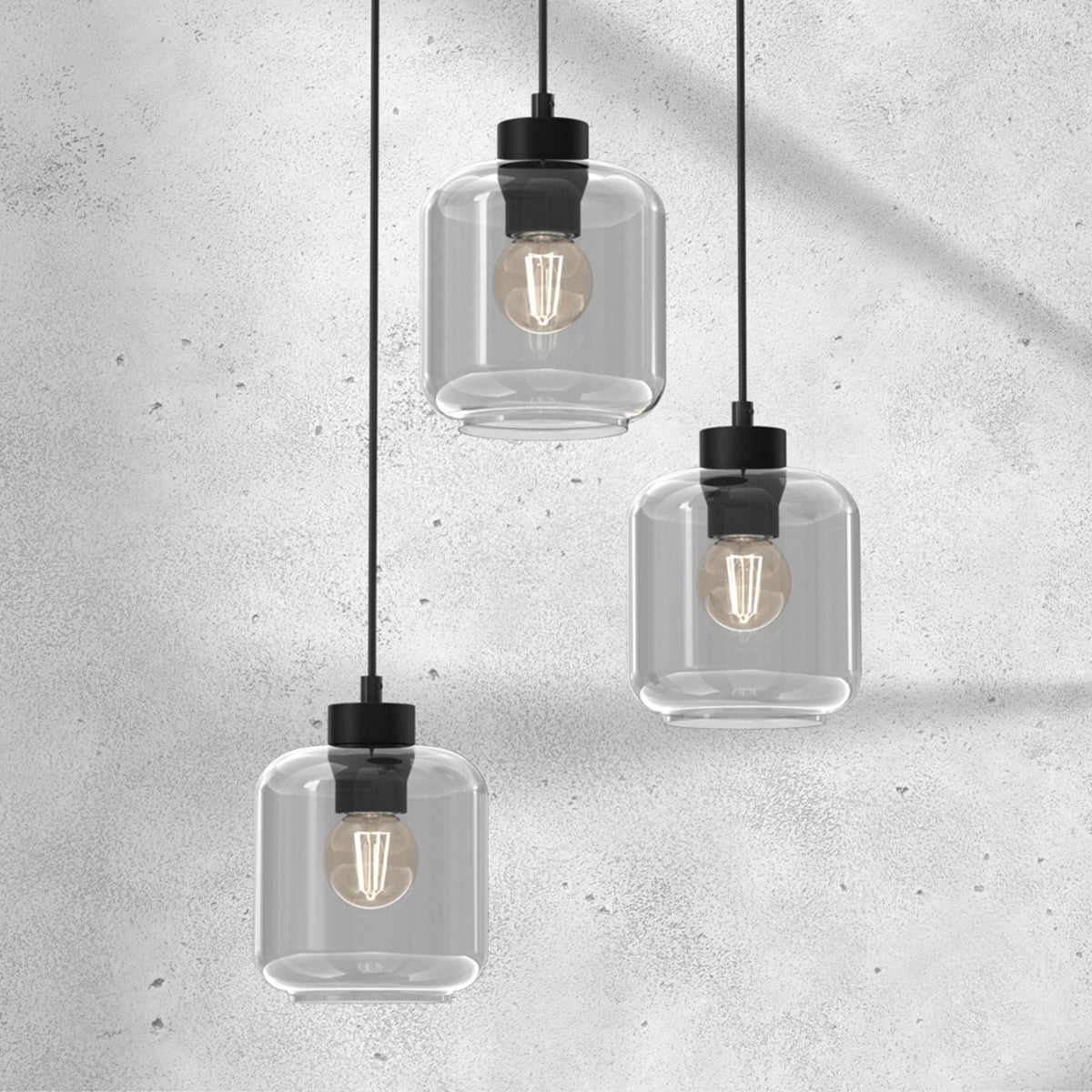 Eko Light Hängeleuchte Pendelleuchte Sombra rauchgrau schwarz Metall Glas - 5902693783756