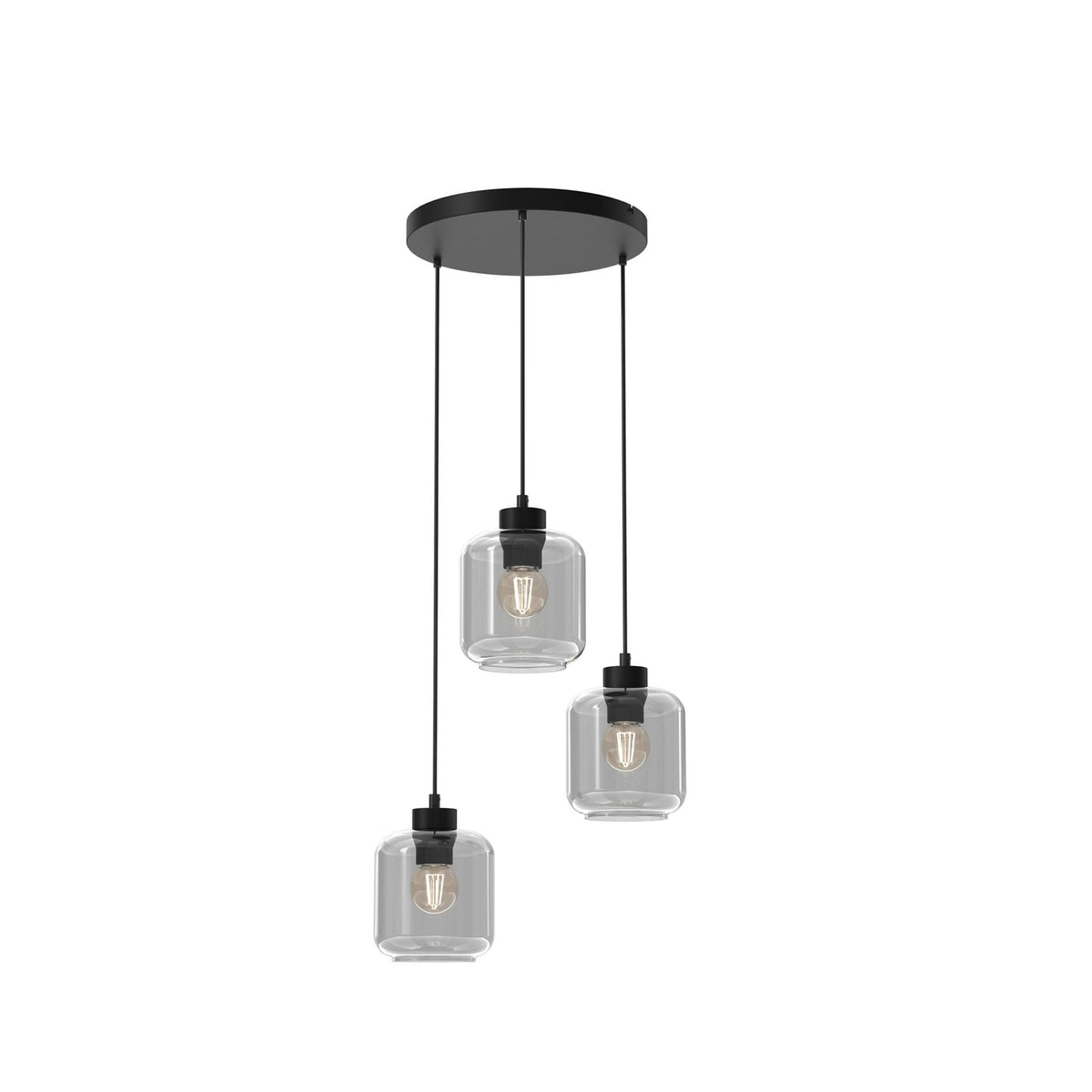 Eko Light Hängeleuchte Pendelleuchte Sombra rauchgrau schwarz Metall Glas - 5902693783756