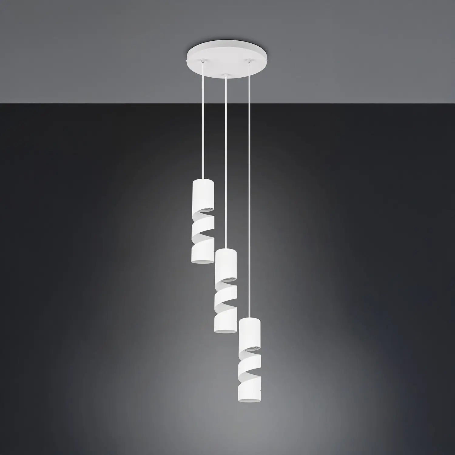 B-Ware Trio Stream Hängeleuchte Pendelleuchte Lampe Weiß Metall Gu10 3 Flammig ø 28 Cm - 4017807623888