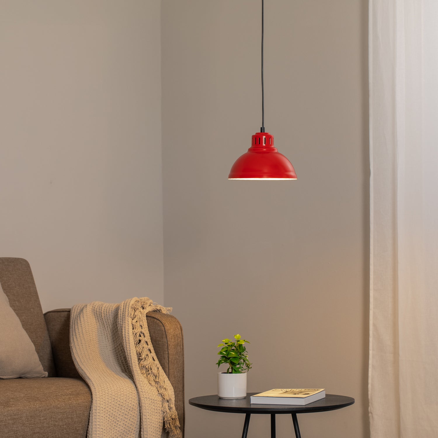 B-Ware Hängeleuchte Sven Pendelleuchte Rot Stahl E27 Led Leuchte Lampe Esszimmer Küche - 5907565992243
