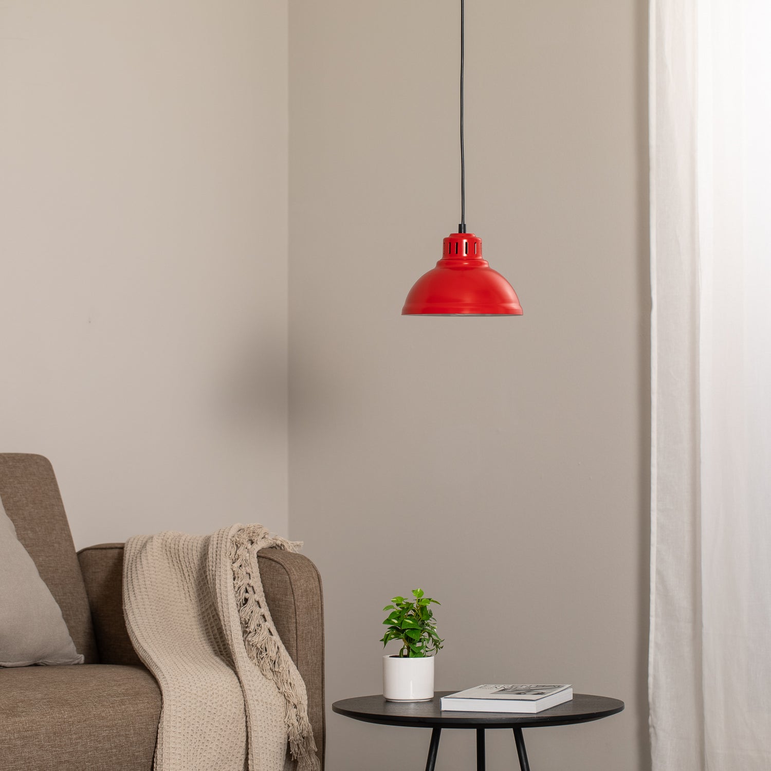 B-Ware Hängeleuchte Sven Pendelleuchte Rot Stahl E27 Led Leuchte Lampe Esszimmer Küche - 5907565992243
