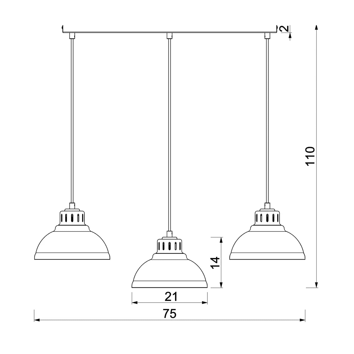 B-Ware Sven Hängeleuchte Pendelleuchte Lampe Beige Stahl 3flg Esszimmer Leuchte - 5907565988925