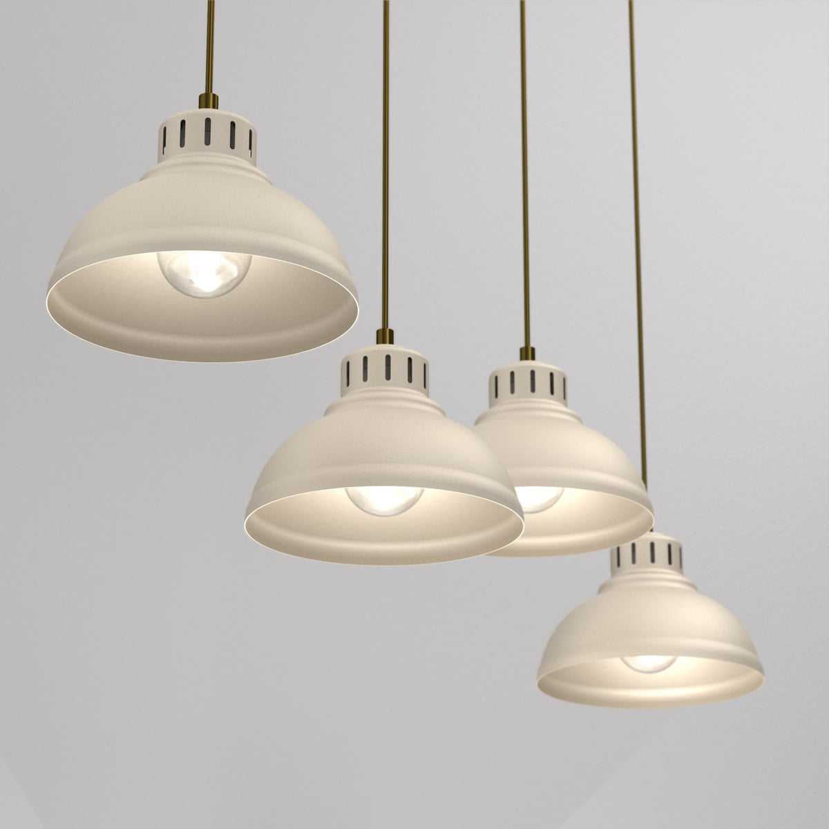 Sven Hängeleuchte Pendelleuchte Deckenleuchte 4-flammig beige Stahl Lampe Spot - 5907565988932