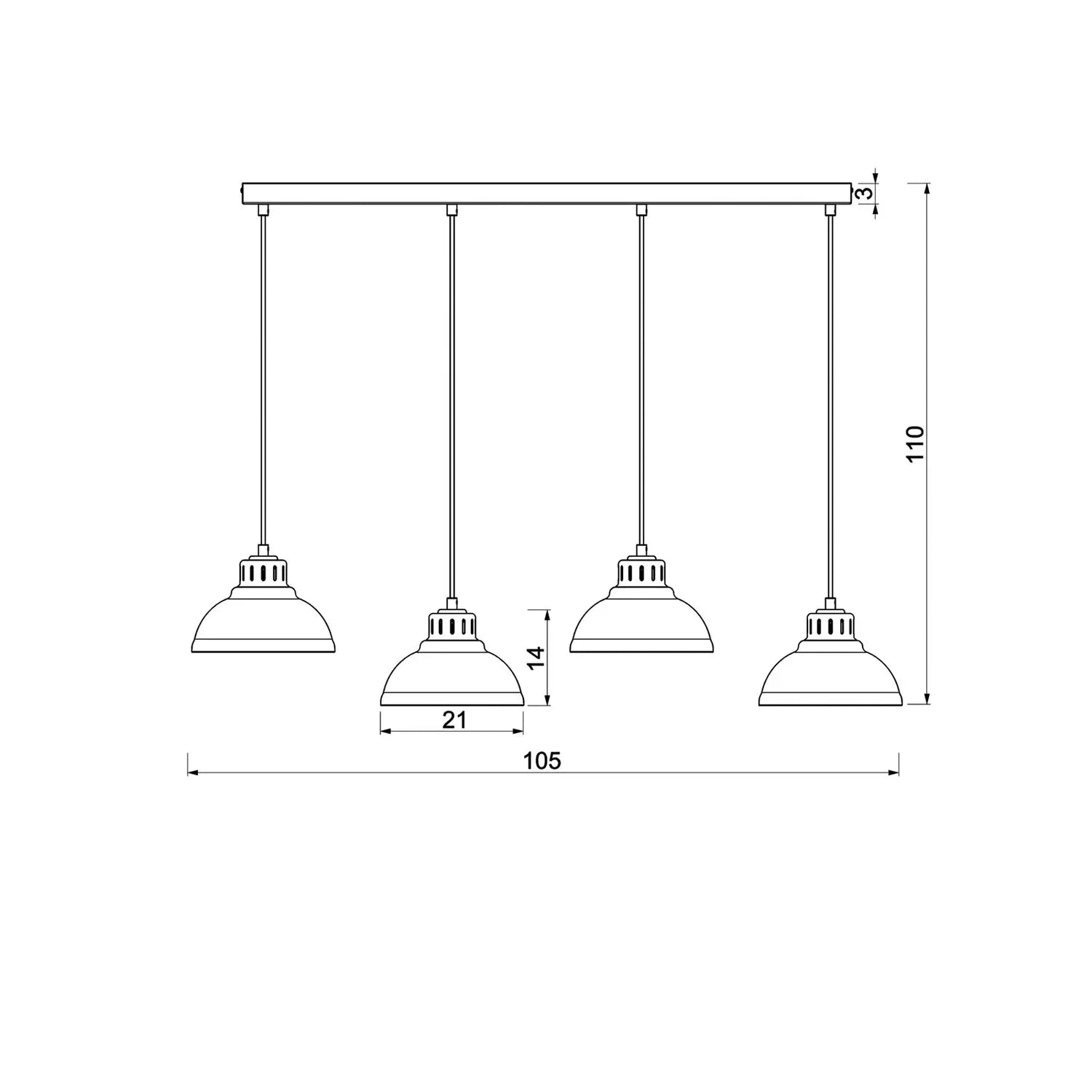 B-Ware Sven Hängeleuchte Pendelleuchte Deckenleuchte 4 Flammig Beige Stahl Lampe Spot - 5907565988932