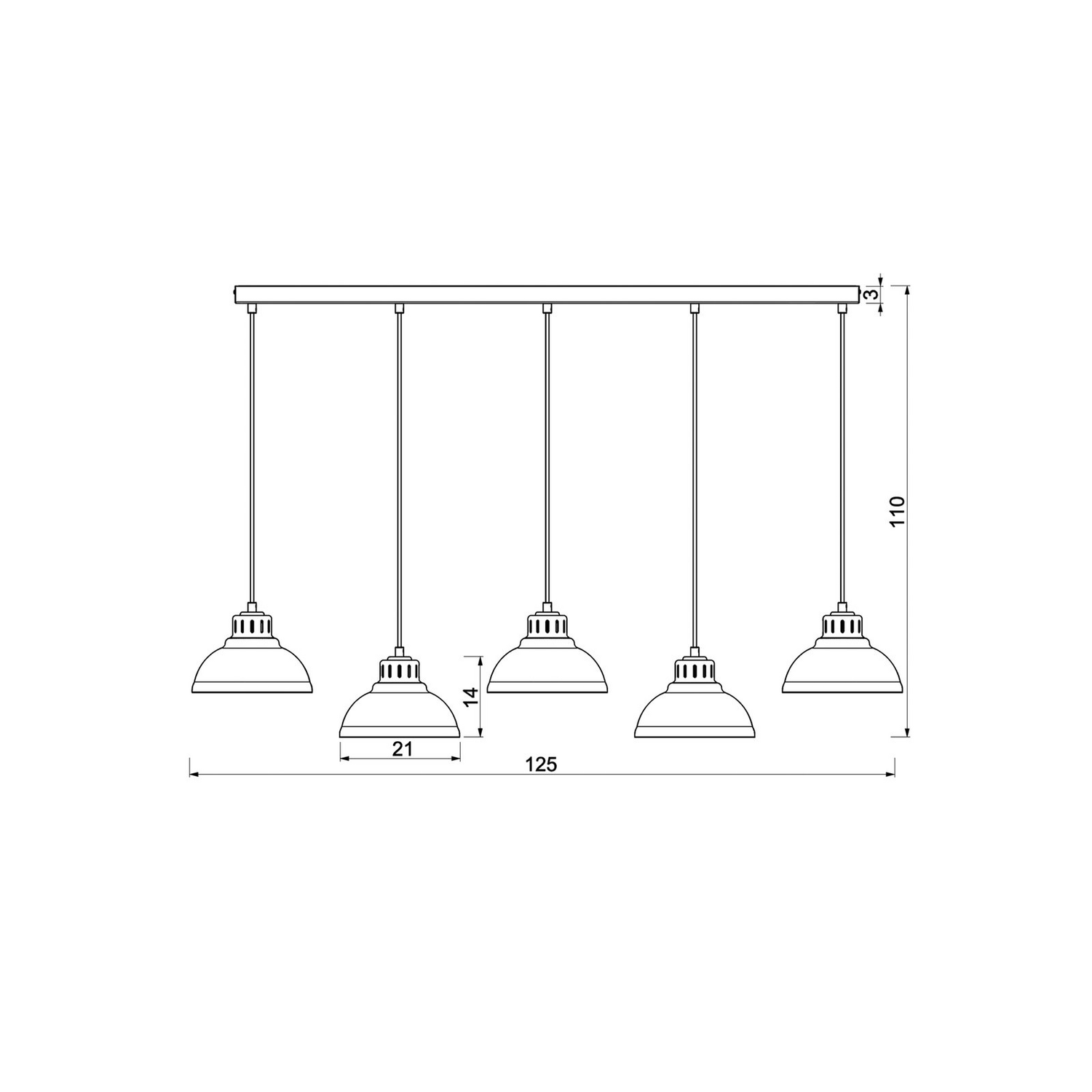 B-Ware Sven Hängeleuchte Pendelleuchte Deckenbeleuchtung 5 Flammig Beige Stahl - 5907565988949