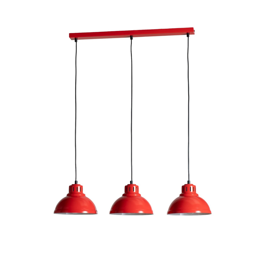 Luminex Hängeleuchte Sven Dreiflammig Rot Stahl E27 Deckenlampe Lampe Leuchte B-Ware - 5907565992274