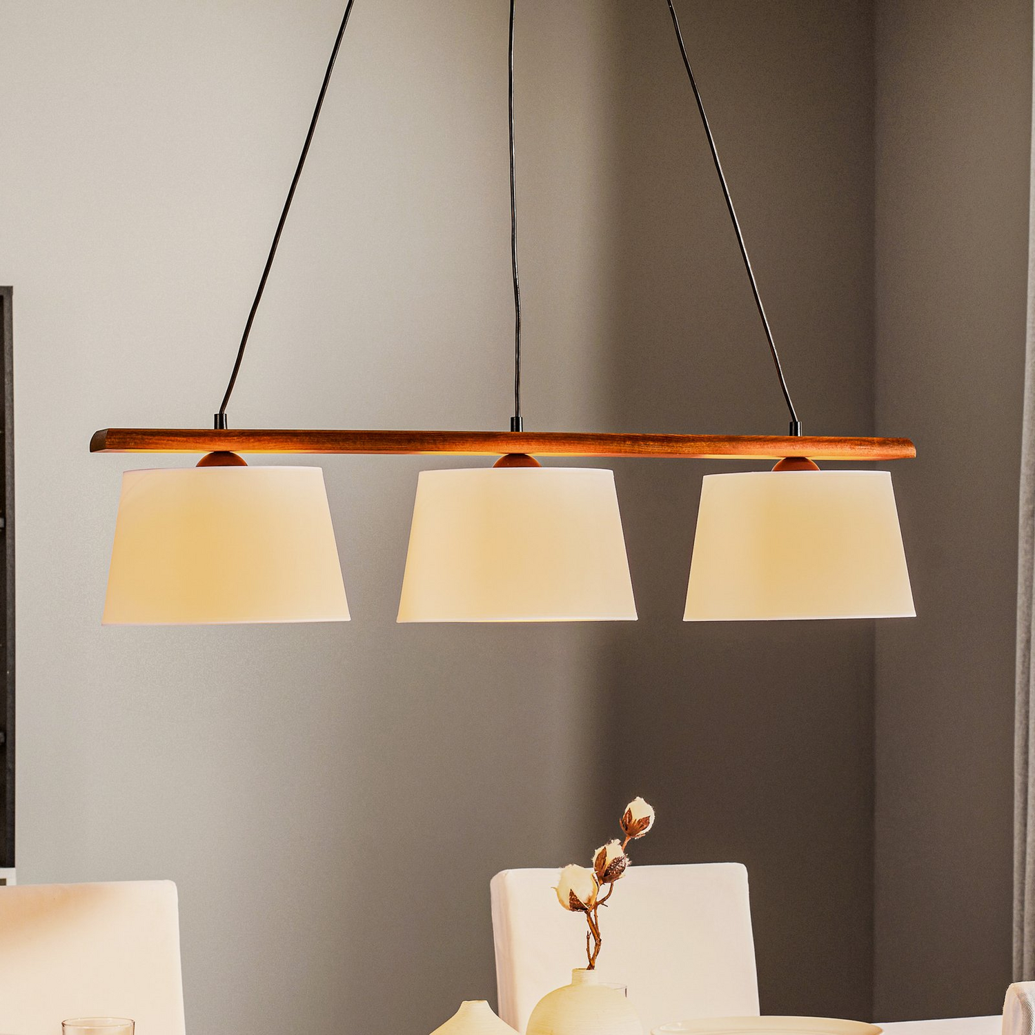 B-Ware Euluna Hängeleuchte Sweden Hängeleuchte Lampe Dreiflammig E27 Nussbaum Eiche644 - 5907687435185