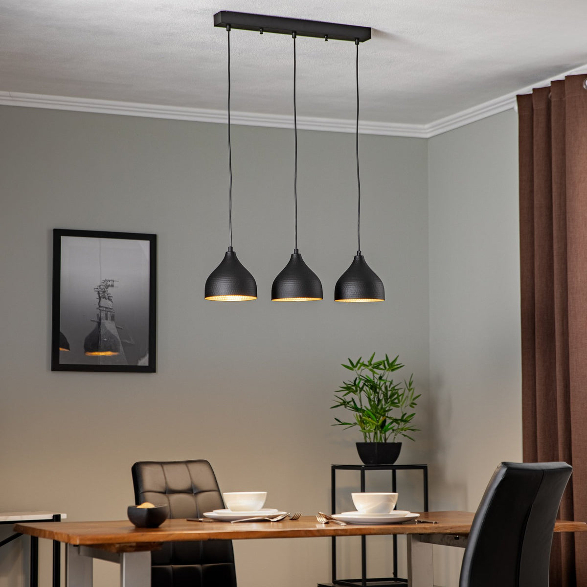 Hängeleuchte Tattoo 6211 linear schwarz/gold Hängelampe Lampe Leuchte Spot E27 - 8682870090415