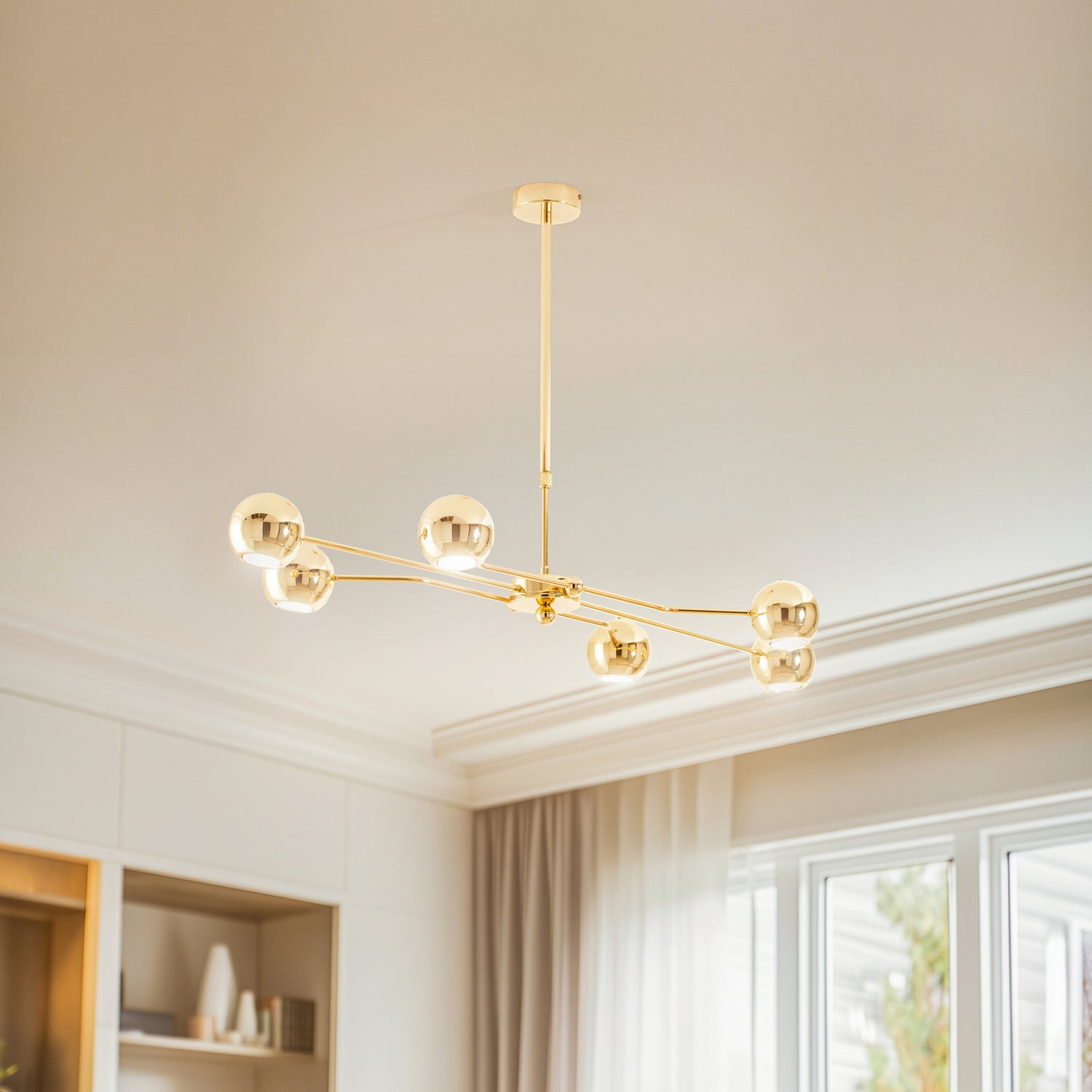 B-Ware Jupiter Hängeleuchte Tiana Pendelleuchte Gold Stahl  Dimmbar Led 6flg Siehe Text - 5905962019785