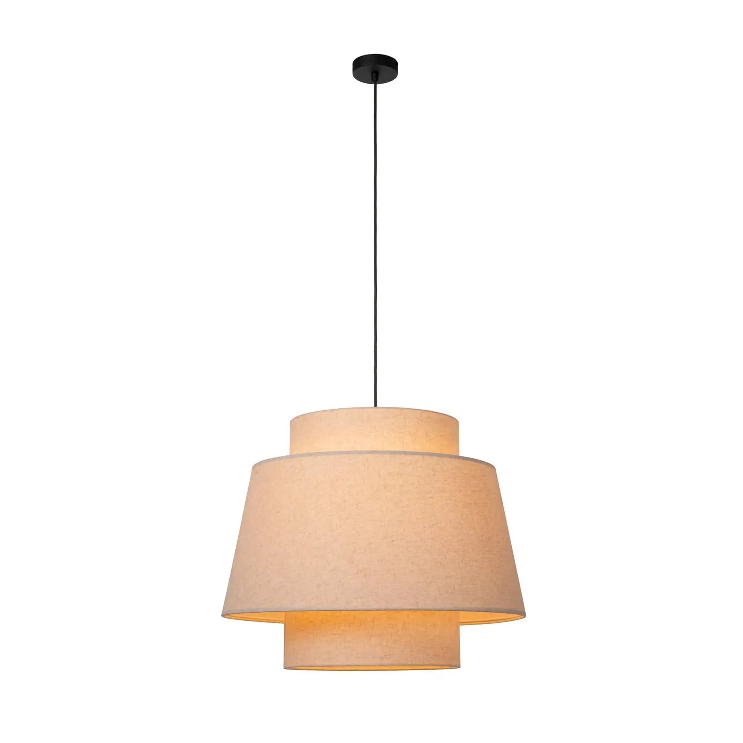 B-Ware Lucide Hängeleuchte Pendelleuchte Tribute Textil Beige Rund Einflammig 60 Cm - 5411212211958