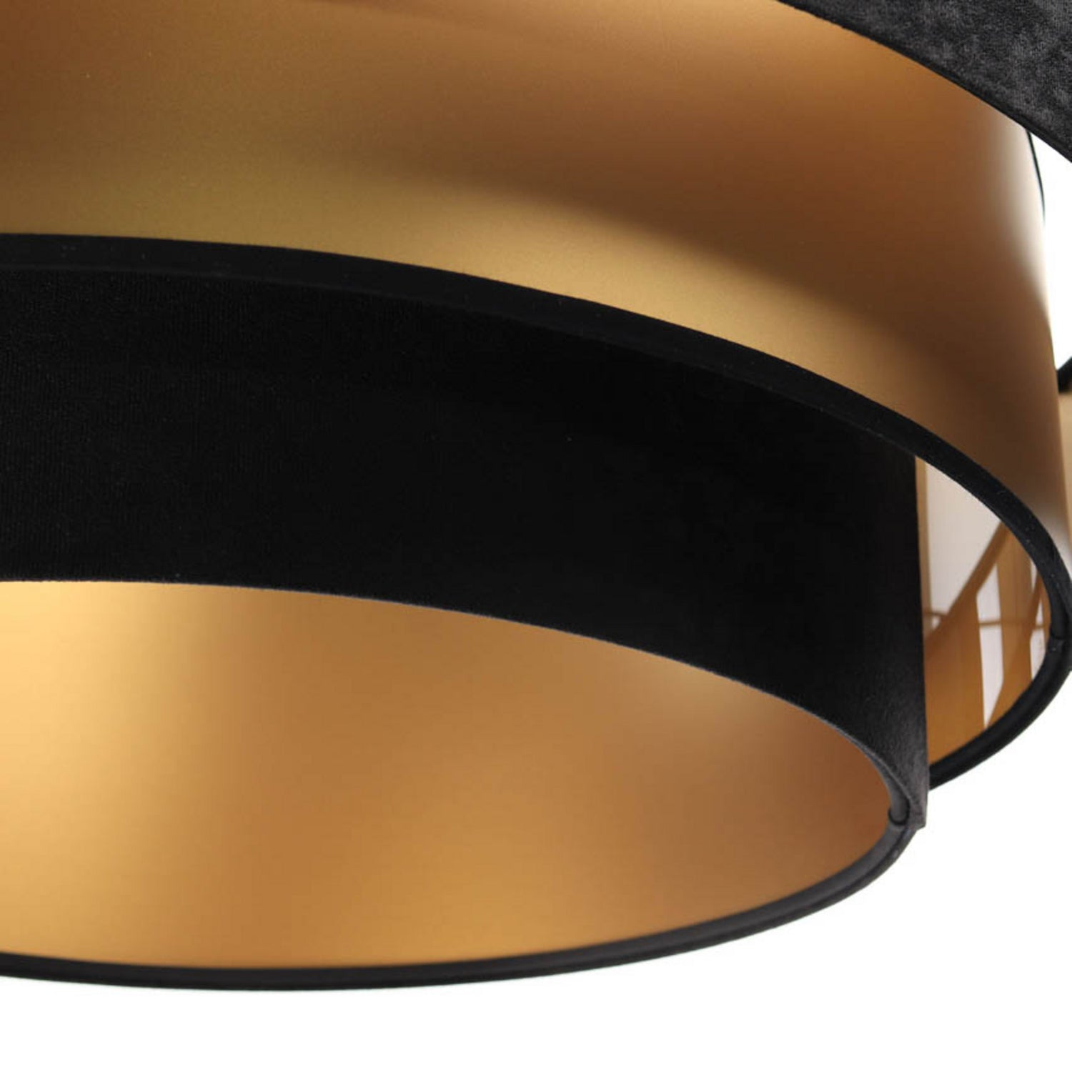 B-Ware Maco Design Hängeleuchte Pendelleuchte Triniti Schwarz Gold Textil ø60cm E27 Led - 5906742008135