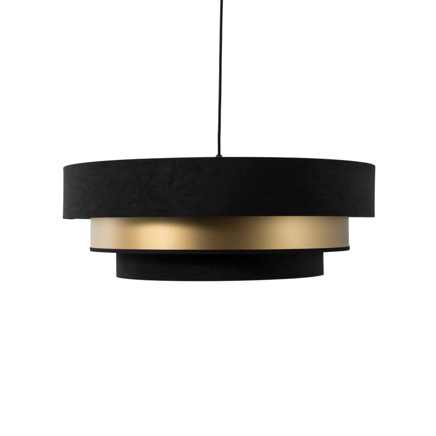 B-Ware Maco Design Hängeleuchte Pendelleuchte Triniti Schwarz Gold Textil ø60cm E27 Led - 5906742008135