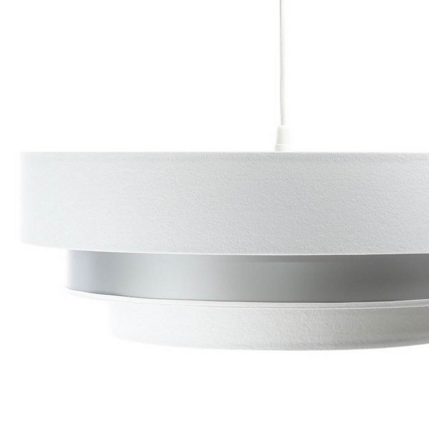 B-Ware Maco Design Triniti Hängeleuchte Pendelleuchte Weiß Silber Textil Rund 60 Cm - 5906742008173