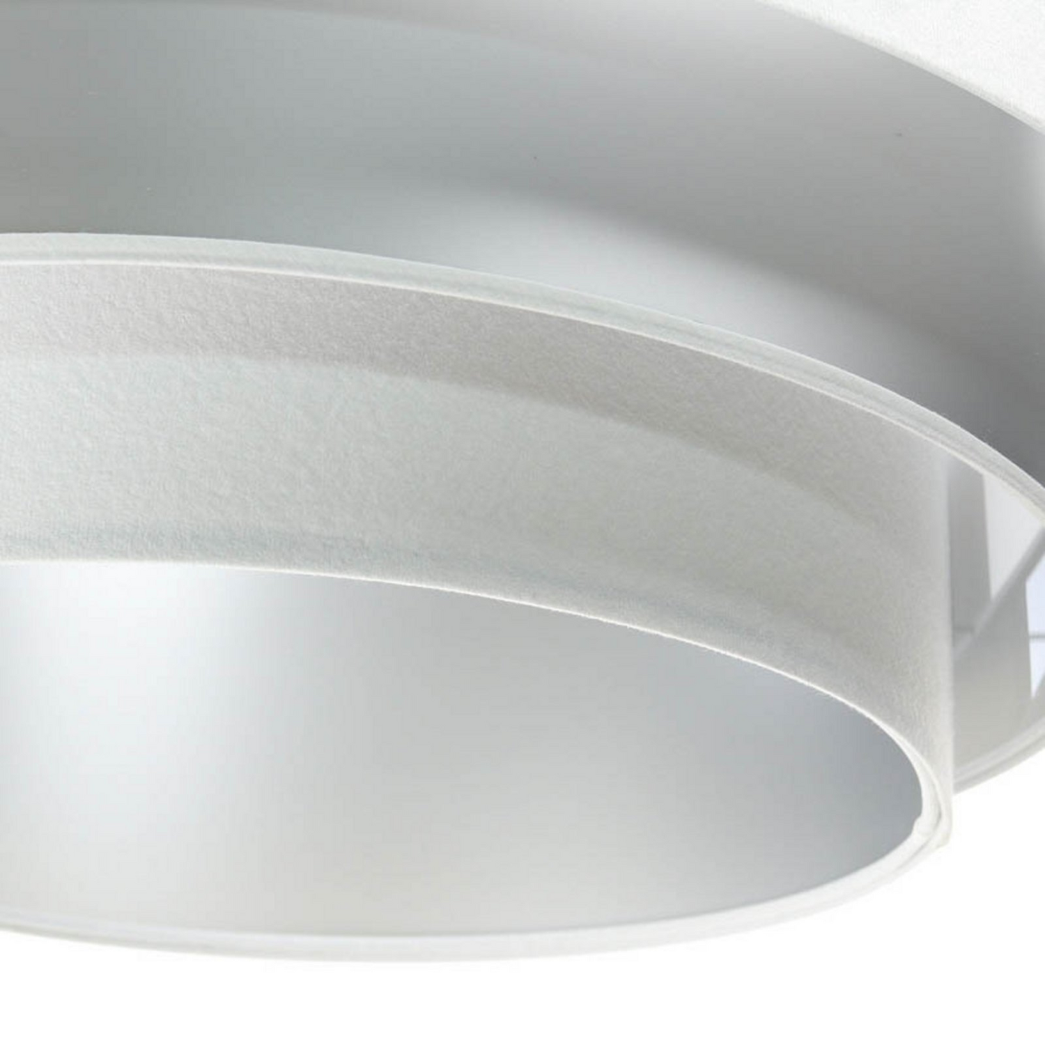 B-Ware Maco Design Triniti Hängeleuchte Pendelleuchte Weiß Silber Textil Rund 60 Cm - 5906742008173
