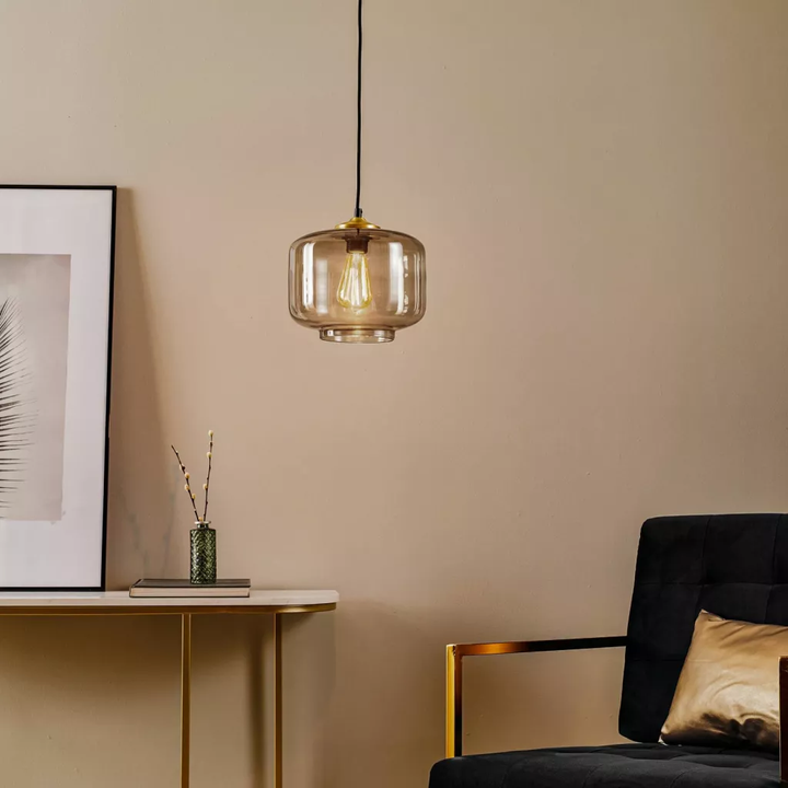 Euluna Hängeleuchte Tube Pendelleuchte ø25cm Mit Glasschirm Lampe Rauchgrau E27 B-Ware - 5904496319736