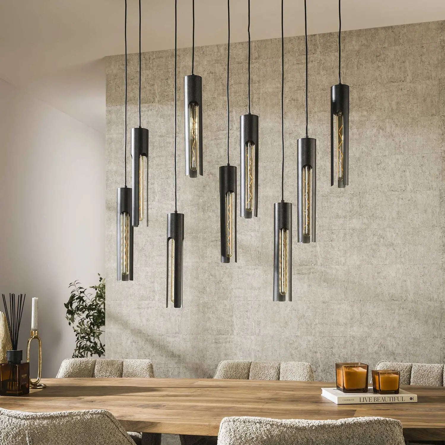 B-Ware Zijlstra Hängeleuchte Pendelleuchte Tube Deckenlampe 100x18cm Metall 9 Flammig - 8713244072062