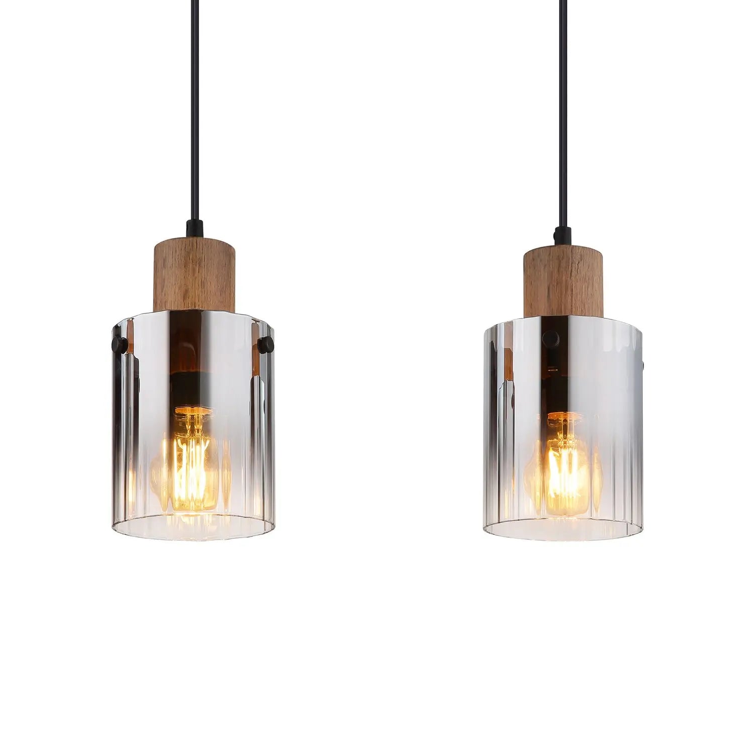 B-Ware Globo Hängeleuchte Pendelleuchte Lampe Rauchgrau Mdf Länge 105 Cm Braun - 9007371507658